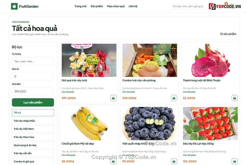 website,bán website,website bán hoa,web bán hoa quả